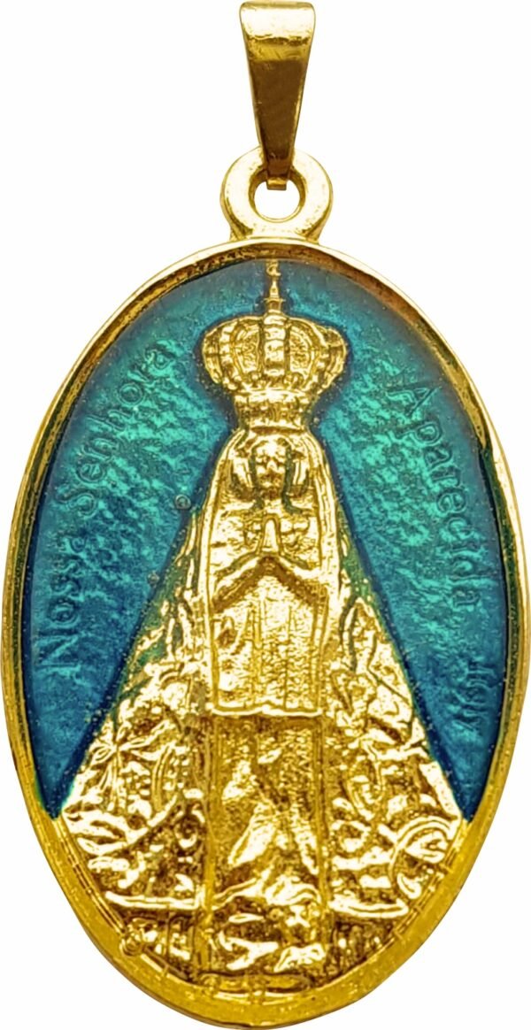 MEDALHA NOSSA SENHORA APARECIDA RESINADA 4,3X2,5CM