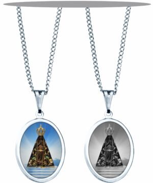 CORRENTE COM MEDALHA AÇO INOX NOSSA SENHORA APARECIDA