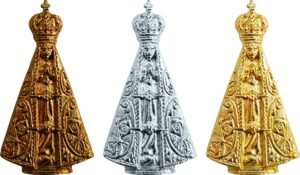 IMÃ APARECIDA DOURADO, NIQUELADO E OURO VELHO 3.7 X 2 CM