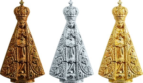 IMÃ APARECIDA DOURADO, NIQUELADO E OURO VELHO 3.7 X 2 CM