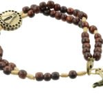 TERÇO PULSO MADEIRA APARECIDA METAL (P73-04)