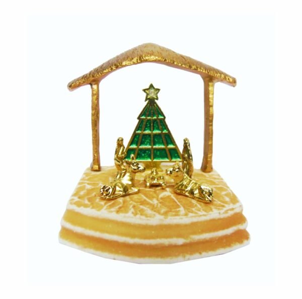 MINI PRESÉPIO CABANA BASE RESINA