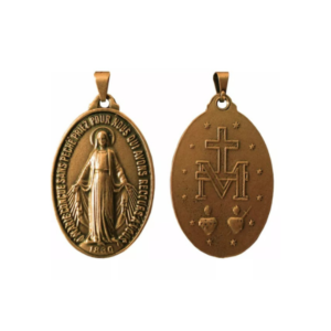 MEDALHA MILAGROSA OURO VELHO 14x23 MM PEQUENA