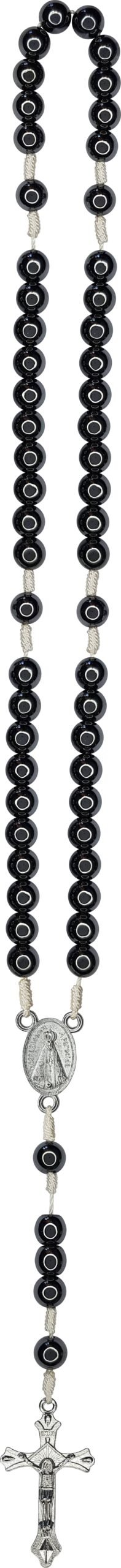 15238089326-td-86.jpg TERÇO HEMATITA 8MM NO CORDÃO SÃO BENTO OVAL