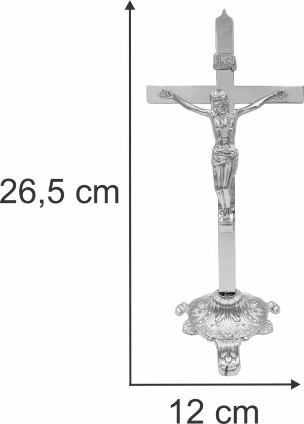 15238237860-cr-83-3.jpg CRUCIFIXO METAL PRATEADO COM BASE 26,5CM