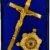 CRUCIFIXO METAL DOURADO COM BASE 26,5CM