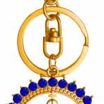 CHAVEIRO NOSSA SENHORA APARECIDA REDONDO STRASS AZUL