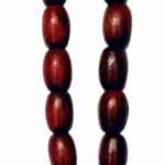 TERÇO MADEIRA OVAL COM SANTO NO PAI NOSSO APARECIDA