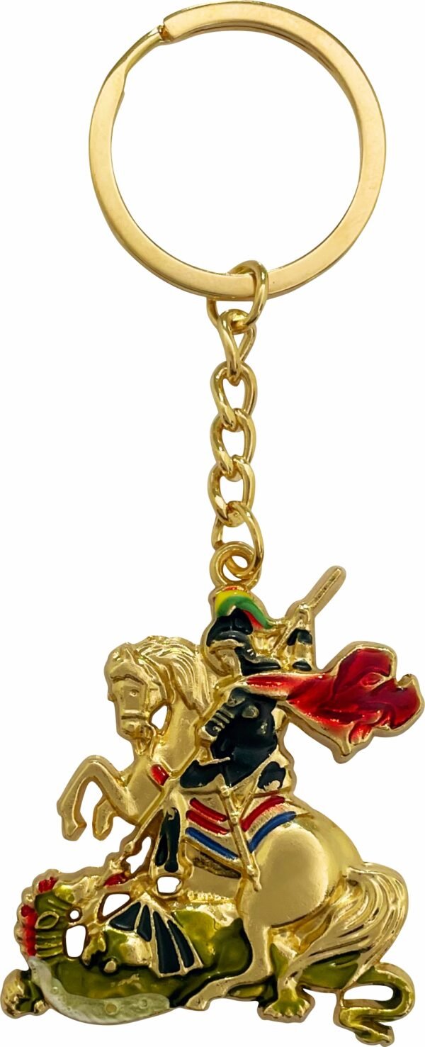 CHAVEIRO SÃO JORGE DOURADO COLORIDO