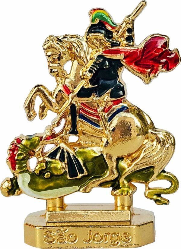 IMAGEM SÃO JORGE 5,5CM DOURADA C/ ADESIVO COLORIDA