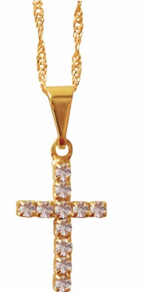 15294882852-fo-140.jpg CORRENTE FOLHEADA A OURO CRUZ COM STRASS 209