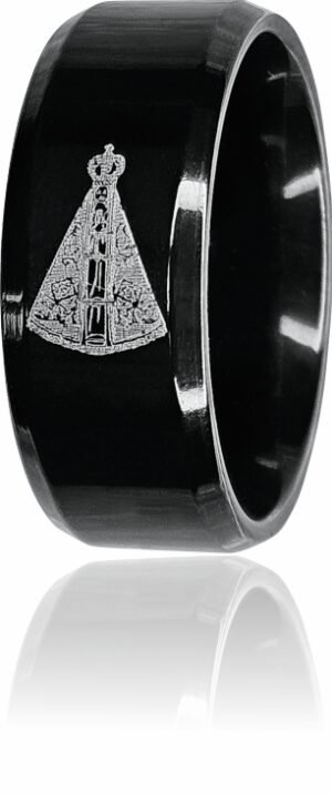 ANEL AÇO NOSSA SENHORA APARECIDA - PRETO