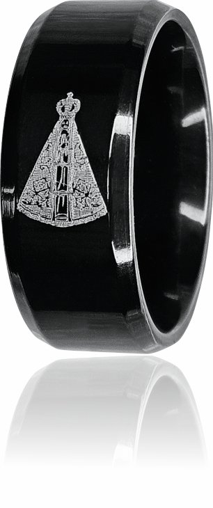 ANEL AÇO NOSSA SENHORA APARECIDA - PRETO