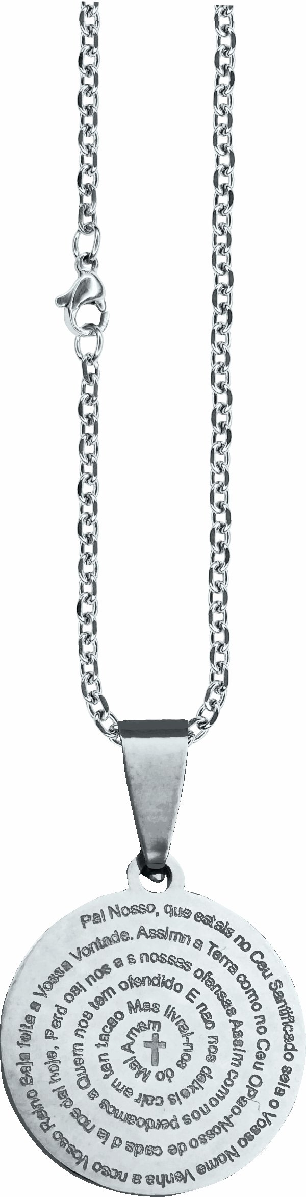 15298760554-ct-07.jpg CORRENTE COM MEDALHA AÇO INOX - PAI NOSSO