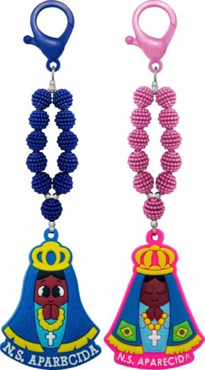 CHAVEIRO MOSQUETÃO NOSSA SENHORA APARECIDA EMBORRACHADO