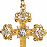 CHAVEIRO DOURADO CRUZ COM STRASS