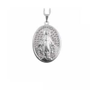 15305169994-pr-62.jpeg GARGANTILHA F PRATA N SENHORA DAS GRAÇAS OVAL GRANDE