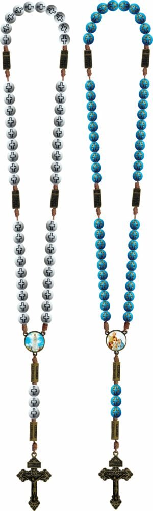 TERÇO COM OS MISTÉRIOS BOLINHA COM CRUZ 10MM