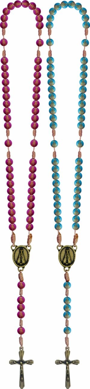 TERÇO BOLINHA COM IMAGEM DE N. SENHORA APARECIDA 8MM