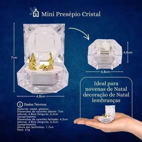 15311780020-pn-1443-3.jpeg MINI PRESÉPIO NA CAIXINHA EM ACRÍLICO QUADRADA LAPIDADA