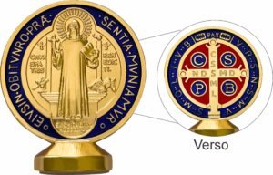 15313710189-di-363.jpg MEDALHÃO DE MESA COLORDO COM ADESIVO - SÃO BENTO