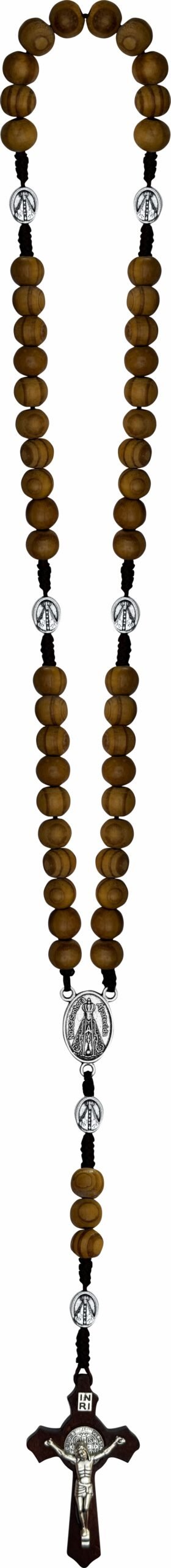 15324461080-tm-19.jpg TERÇO MADEIRA 8MM N SENHORA APARECIDA COM MEDALHA PAI NOSSO