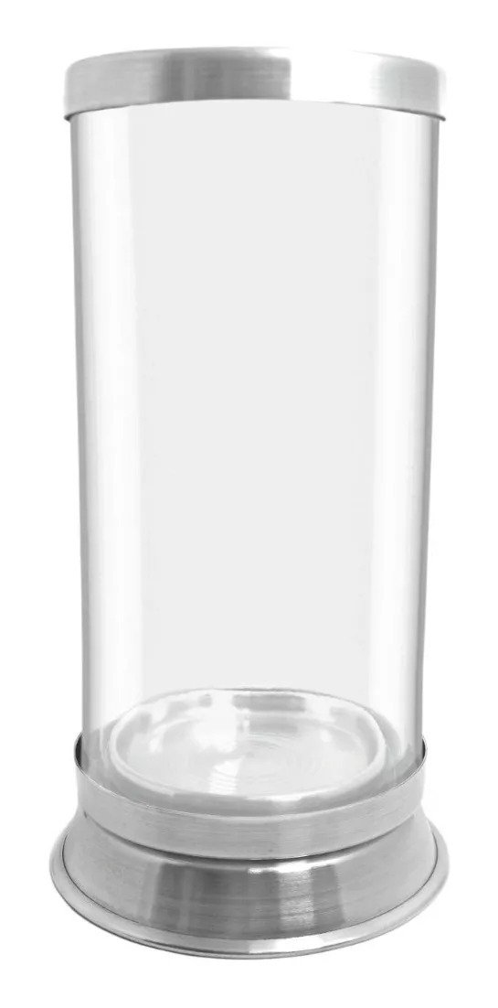 PORTA VELA VIDRO LISO BASE ALUMÍNIO