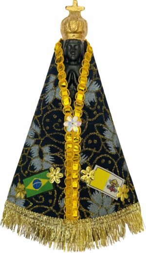 IMAGEM NOSSA SENHORA APARECIDA PLÁSTICO COM MANTO 20CM