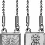 ESCAPULARIO AÇO INOX N. S. DO CARMO E S. C. DE JESUS VERMELHO