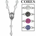 TERÇO FORMATO BOTÃO DE ROSAS 8MM