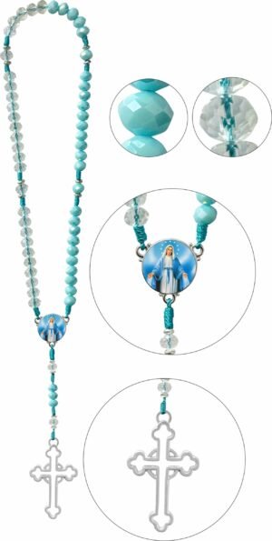 TERÇO CRISTAL NOSSA SENHORA DAS GRAÇAS