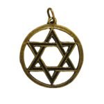 MEDALHA ESTRELA DE DAVI 2,8CM OURO VELHO