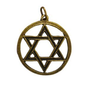 MEDALHA ESTRELA DE DAVI 2,8CM OURO VELHO