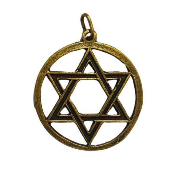 MEDALHA ESTRELA DE DAVI 2,8CM OURO VELHO