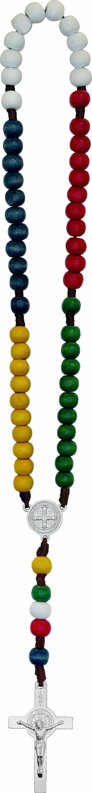 TERÇO MADEIRA SÃO BENTO MISSIONÁRIO CORDÃO 8MM