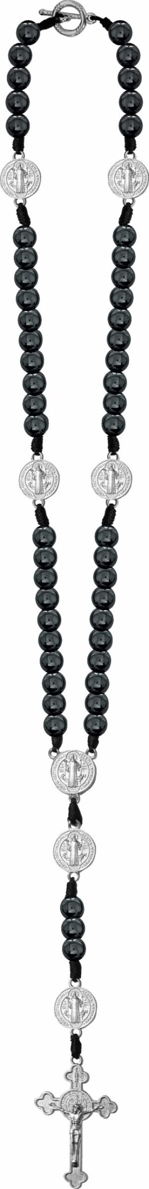 TERÇO PESCOÇO SÃO BENTO MEMATITA 8MM COM MEDALHA NO PAI NOSSO