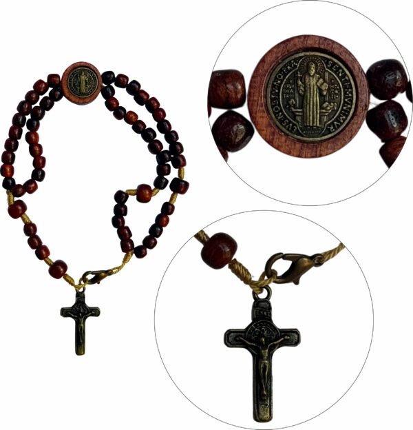 TERÇO PULSO MADERA SÃO BENTO APLIQUE (P104)