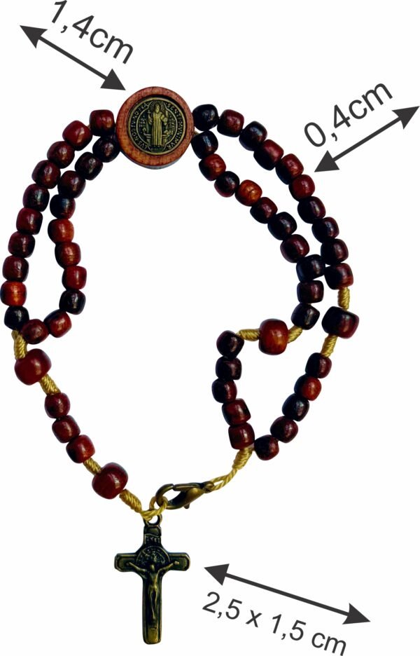 TERÇO PULSO MADERA SÃO BENTO APLIQUE (P104)