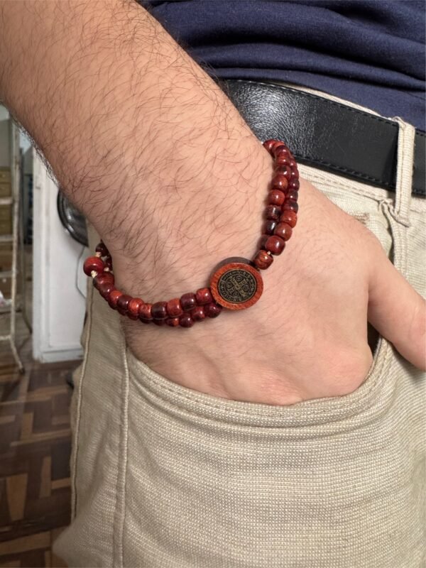 TERÇO PULSO MADERA SÃO BENTO APLIQUE (P104)