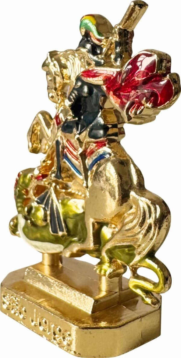 IMAGEM SÃO JORGE 5,5CM DOURADA C/ ADESIVO COLORIDA