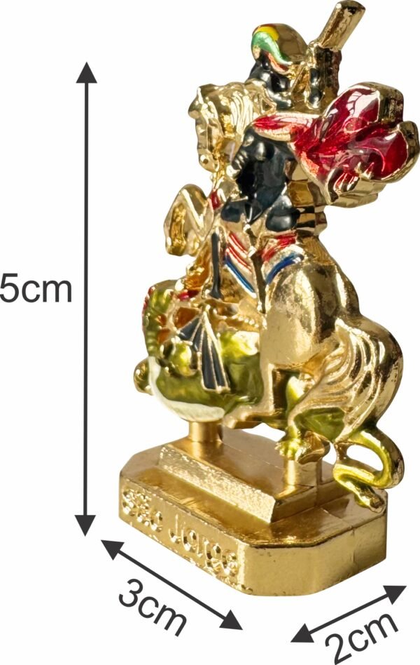 IMAGEM SÃO JORGE 5,5CM DOURADA C/ ADESIVO COLORIDA