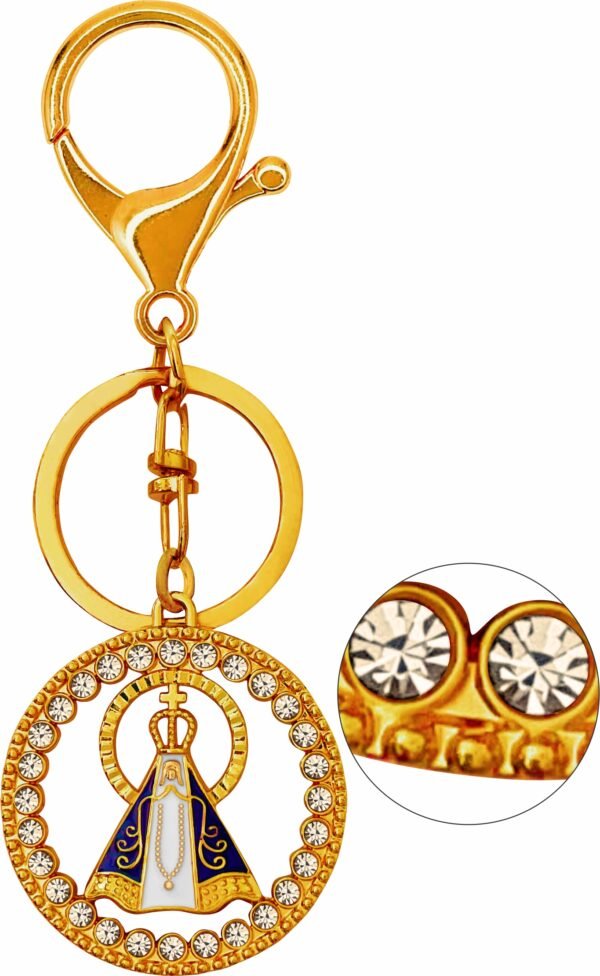 CHAVEIRO NOSSA SENHORA APARECIDA REDONDO STRASS