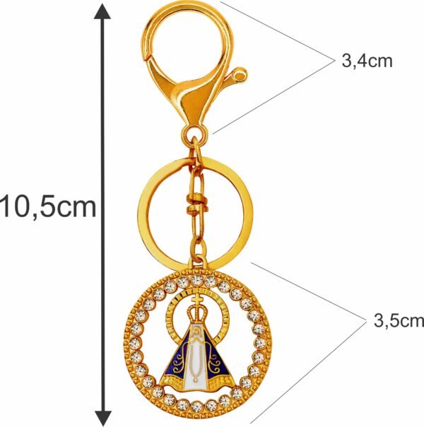 CHAVEIRO NOSSA SENHORA APARECIDA REDONDO STRASS