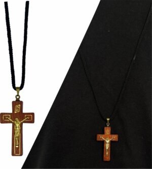 CORDÃO COM CRUZ ROGAI POR NÓS