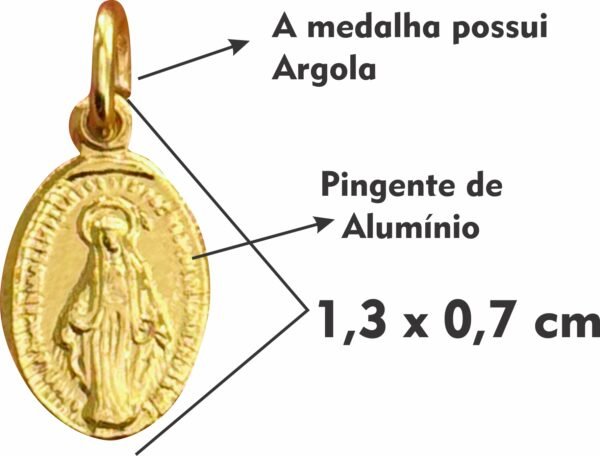 MEDALHA MILAGROSA DOURADA PEQUENA