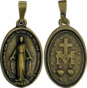 MEDALHA MILAGROSA OURO VELHO 16x27 MM MÉDIA