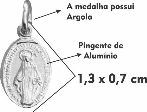 MEDALHA MILAGROSA PRATEADA PEQUENA