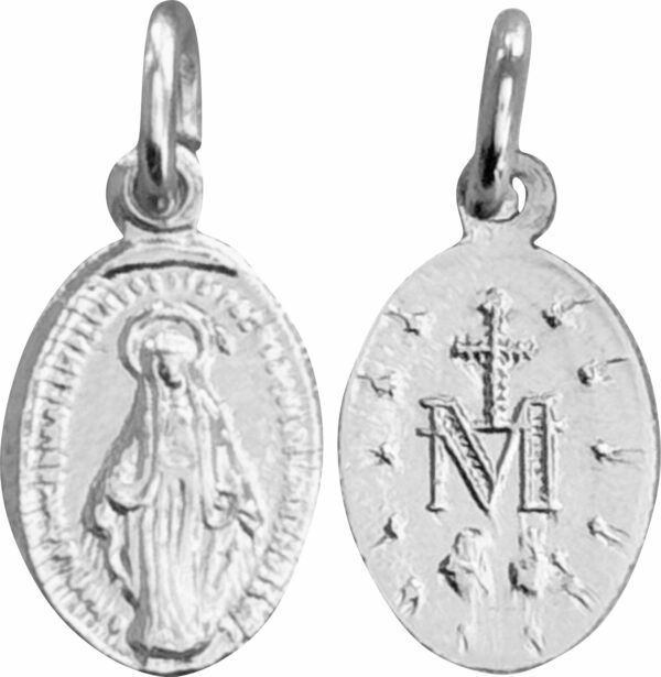 MEDALHA MILAGROSA PRATEADA PEQUENA