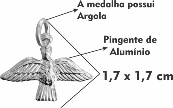 MEDALHA POMBINHA DO ESPÍRITO SANTO PRATEADA
