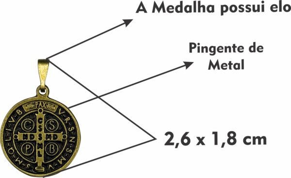 MEDALHA SÃO BENTO OURO VELHO MEDIA 18 MM